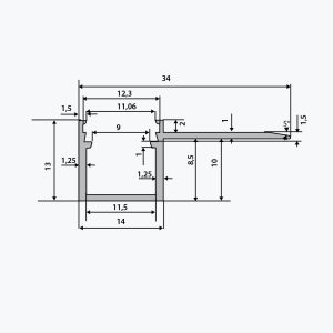 TEMPOLISTEL® B116 Ravni LED profil - Image 2