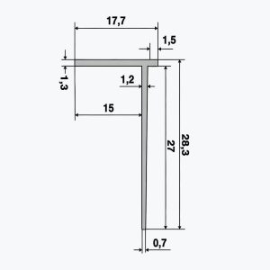 TEMPOLISTEL® B119 Završni profil za pregradne zidove BA15 - Image 2