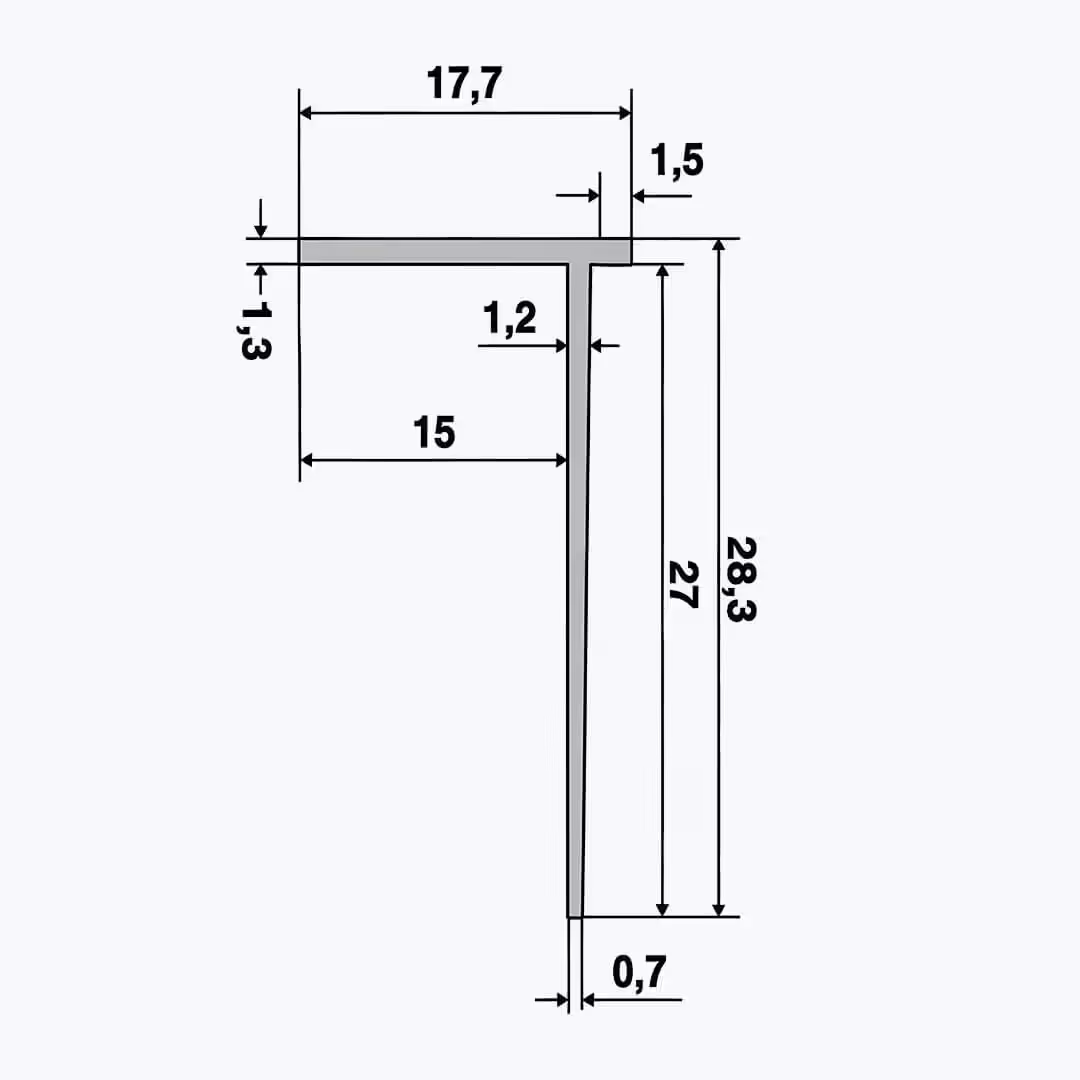 TEMPOLISTEL® B119 Završni profil za pregradne zidove BA15 - Image 2